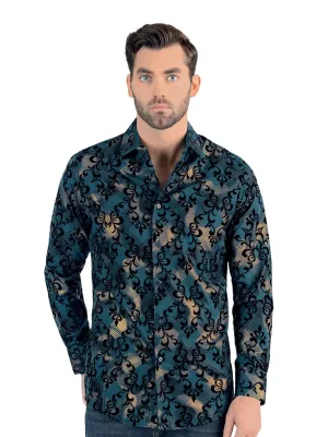 0109 WESTERN FASHION SHIRTS TEAL