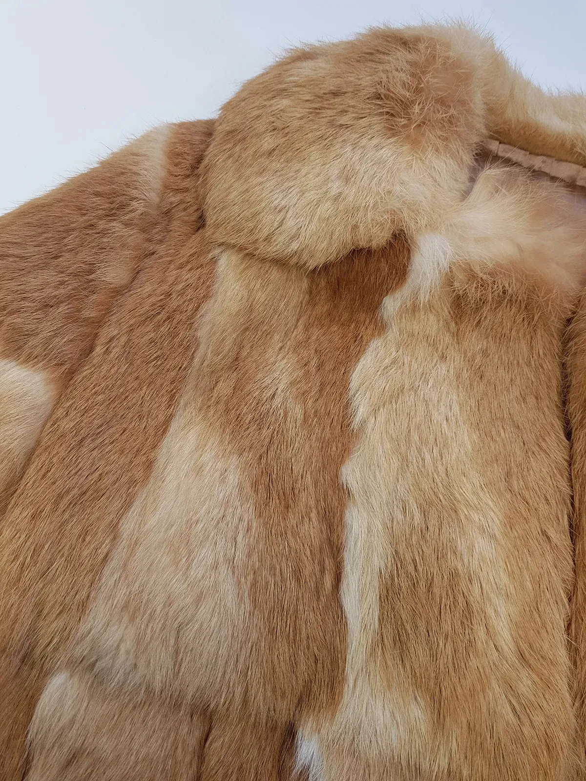 1960s Vintage Caramel Rabbit Coat - Super Soft - Creamy Caramel Brown