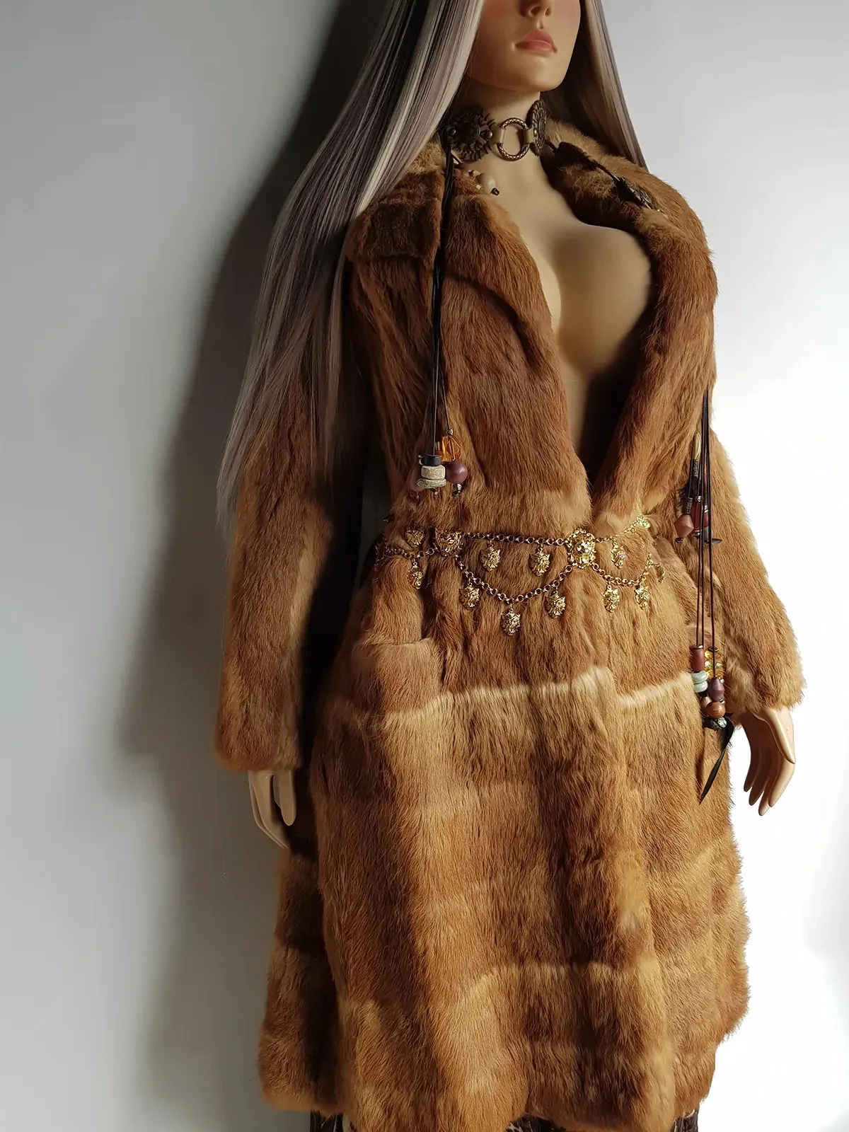 1960s Vintage Caramel Rabbit Fur Coat - Rich Golden Caramel - Absolutely Gorgeous - Soft & Dreamy - Long Length