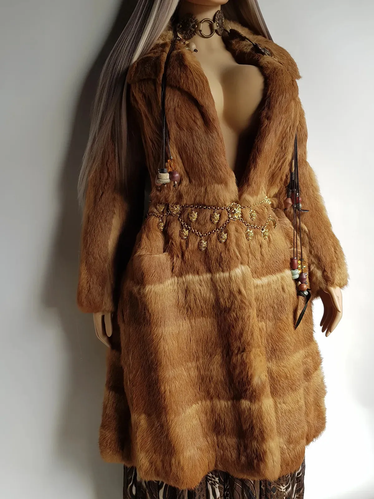 1960s Vintage Caramel Rabbit Fur Coat - Rich Golden Caramel - Absolutely Gorgeous - Soft & Dreamy - Long Length