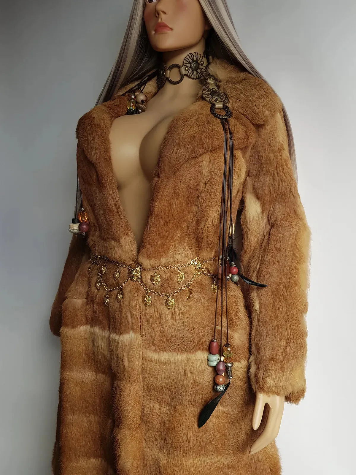 1960s Vintage Caramel Rabbit Fur Coat - Rich Golden Caramel - Absolutely Gorgeous - Soft & Dreamy - Long Length