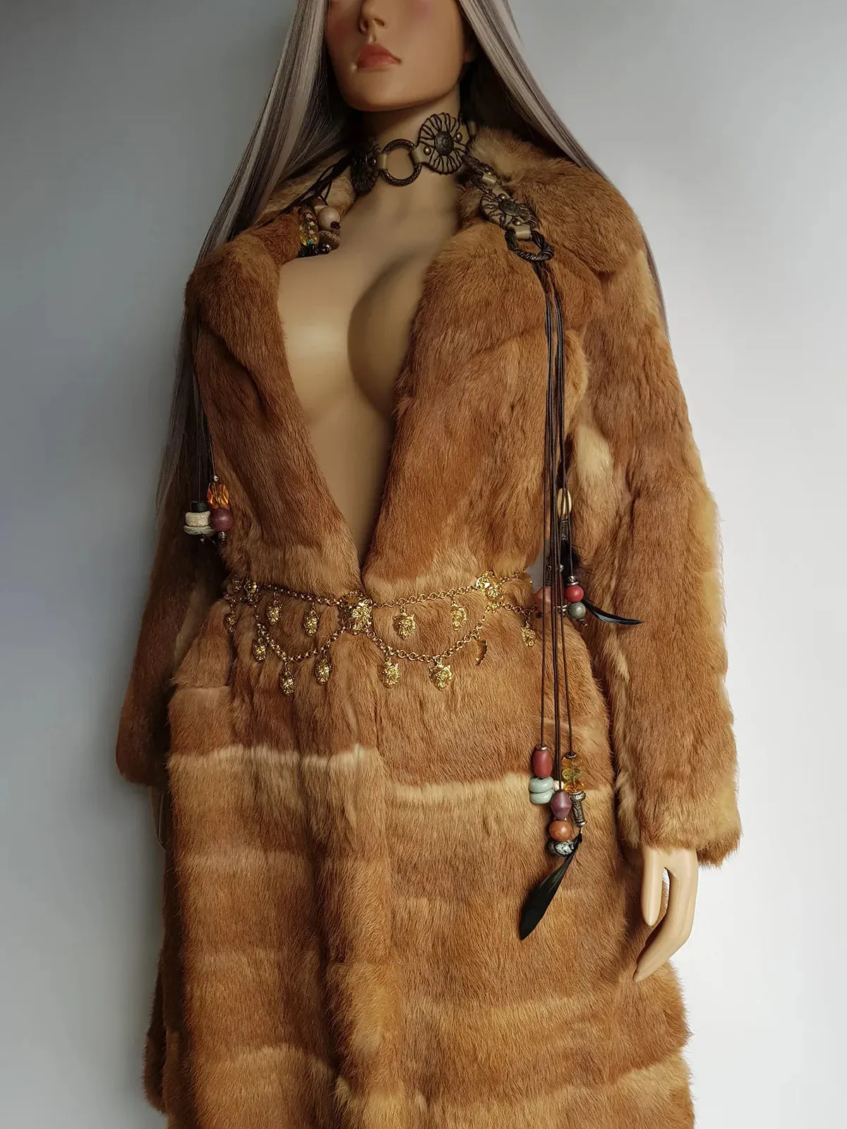 1960s Vintage Caramel Rabbit Fur Coat - Rich Golden Caramel - Absolutely Gorgeous - Soft & Dreamy - Long Length