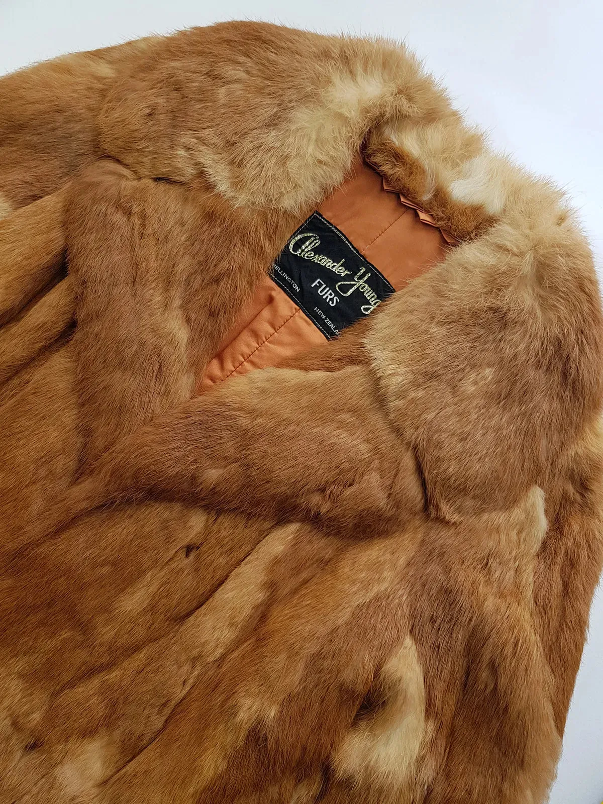 1960s Vintage Caramel Rabbit Fur Coat - Rich Golden Caramel - Absolutely Gorgeous - Soft & Dreamy - Long Length