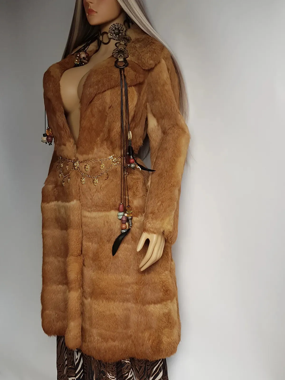 1960s Vintage Caramel Rabbit Fur Coat - Rich Golden Caramel - Absolutely Gorgeous - Soft & Dreamy - Long Length