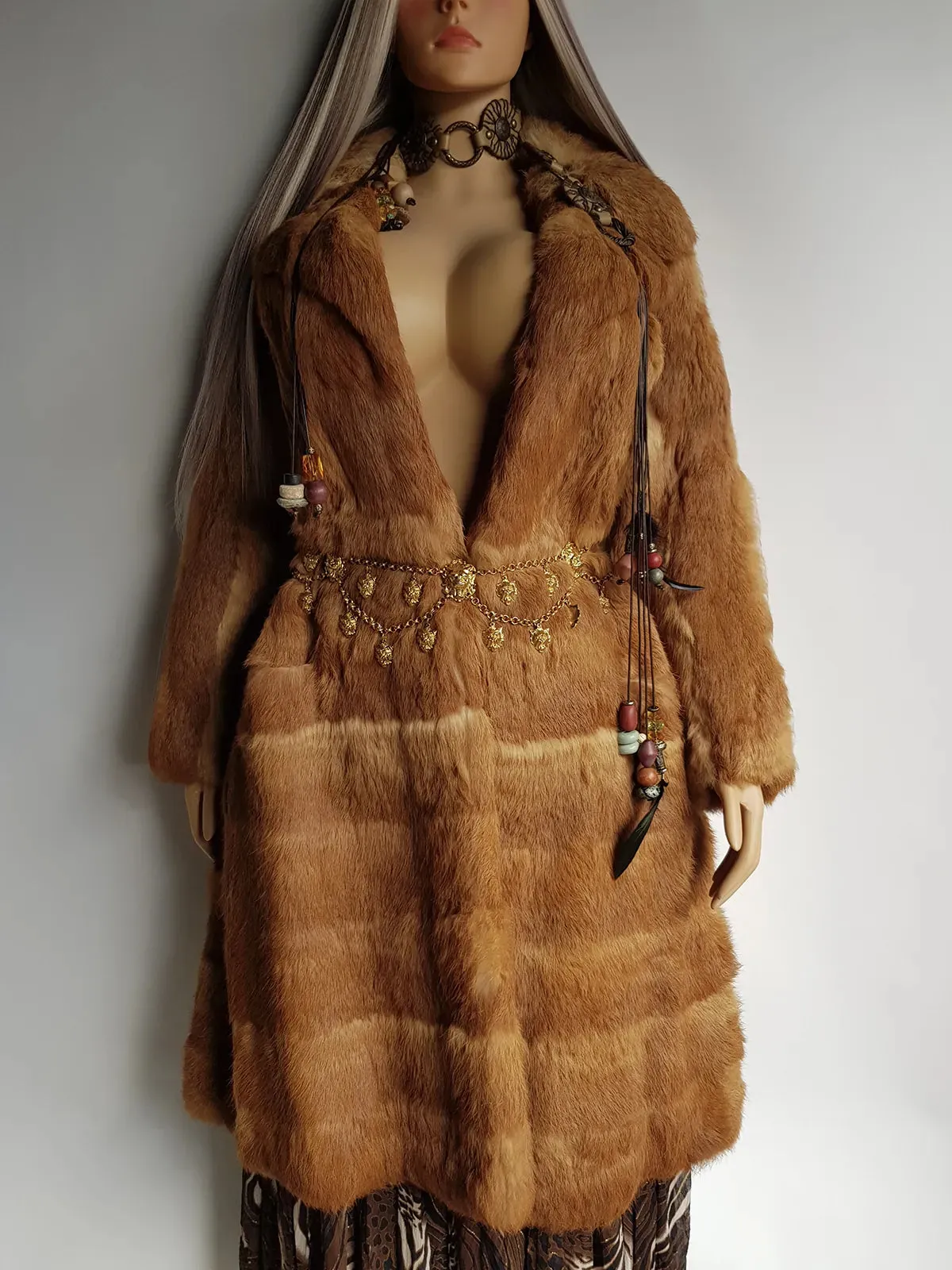 1960s Vintage Caramel Rabbit Fur Coat - Rich Golden Caramel - Absolutely Gorgeous - Soft & Dreamy - Long Length