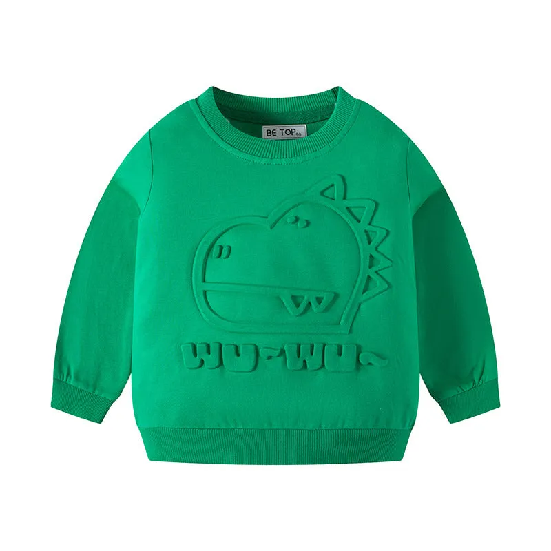 4-Pack Cartoon Pattern Cotton Long Sleeve Toddler Boys Sweatshirt