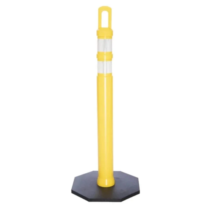 42" JBC Safety Arch Top Traffic Delineator Post Kit - Yellow Post   8 LBS Base