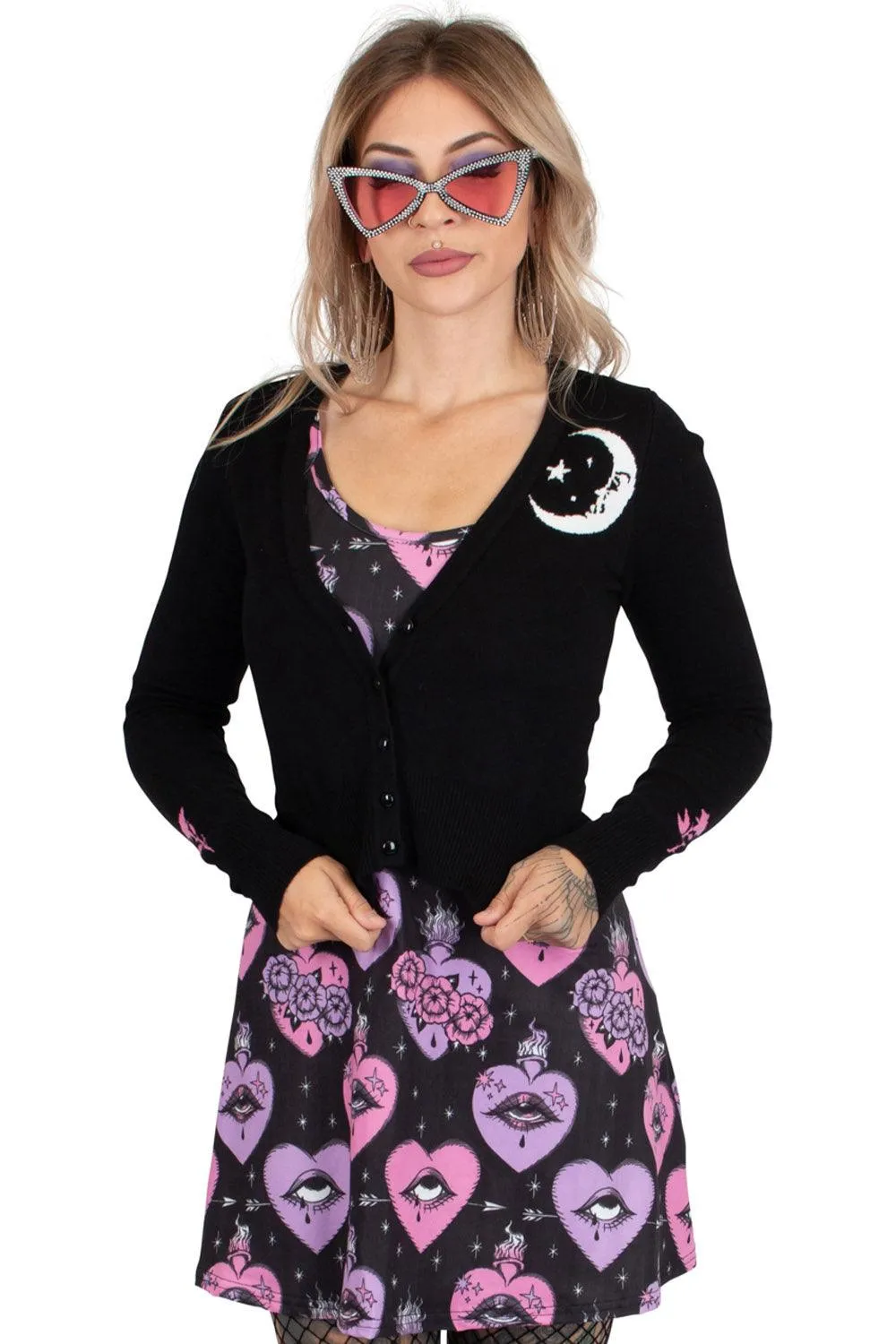 All Seeing Eye Magic Bat Cardigan Sweater