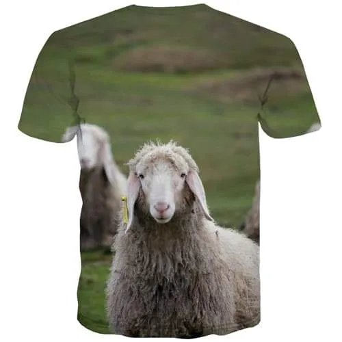 Animal T shirts Men Sheep Tshirt Anime Lovely T-shirts Graphic Harajuku Tshirts Casual