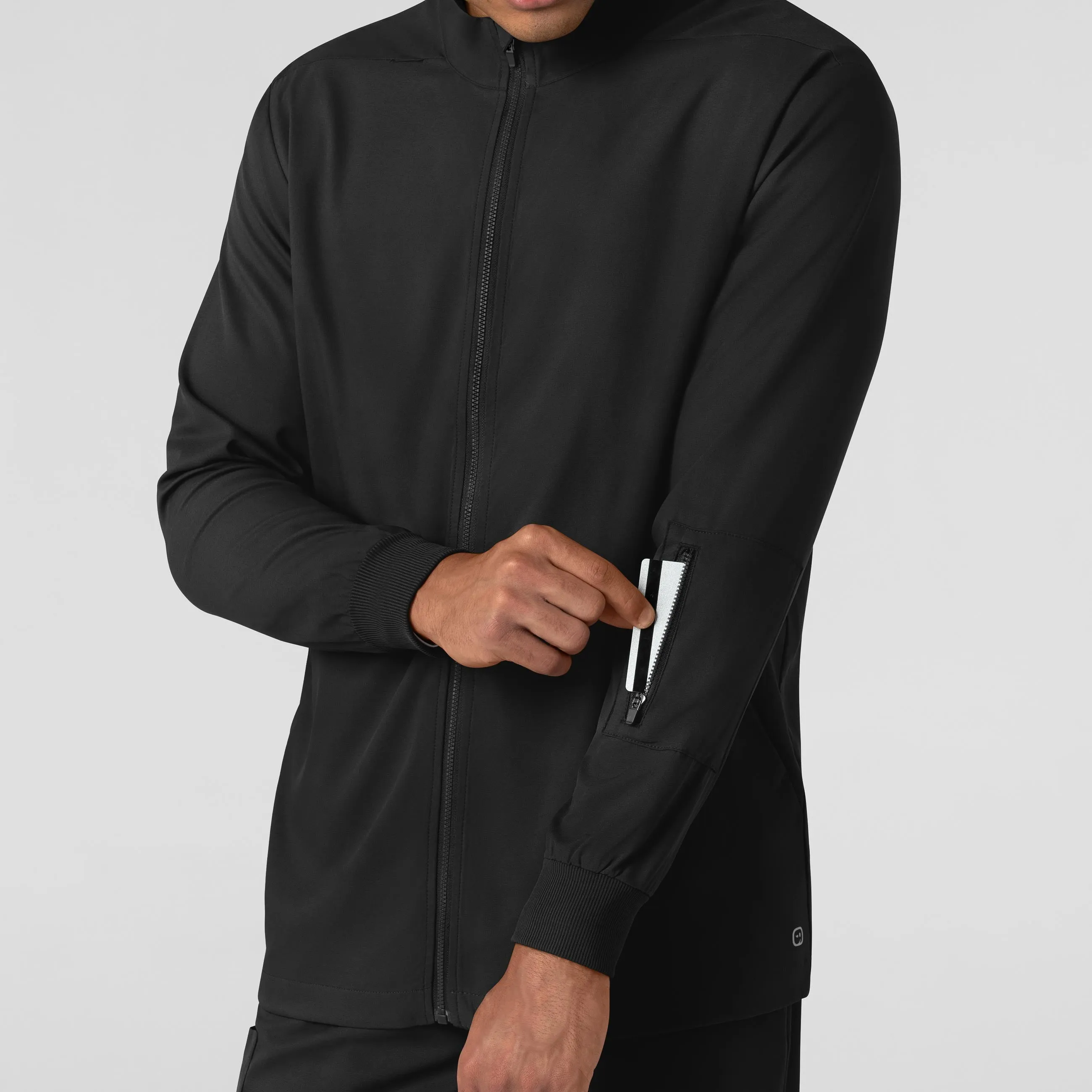 Boundless Men's Warm Up Scrub Jacket - Black