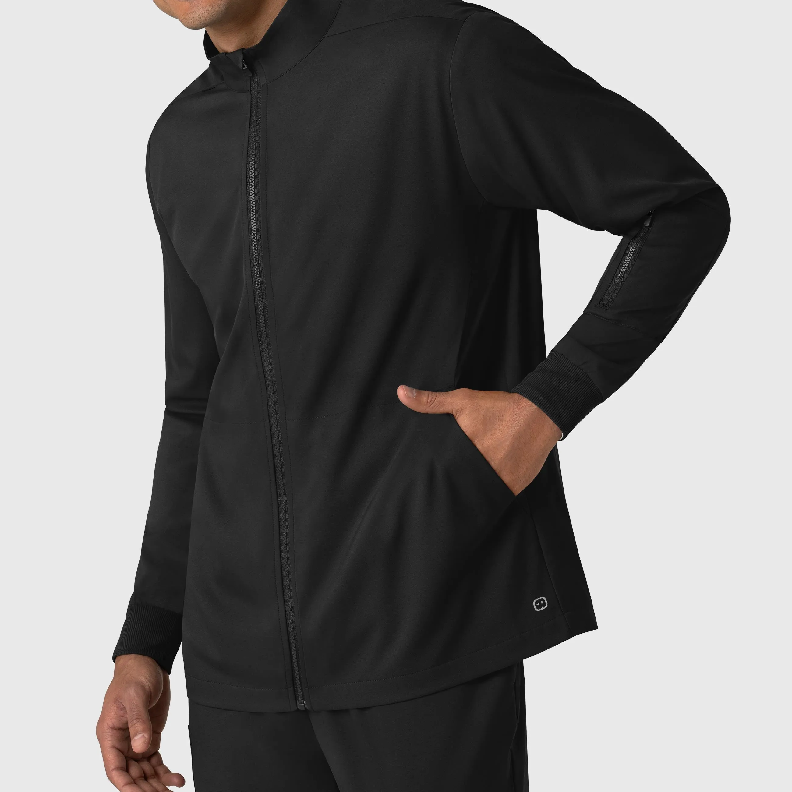 Boundless Men's Warm Up Scrub Jacket - Black