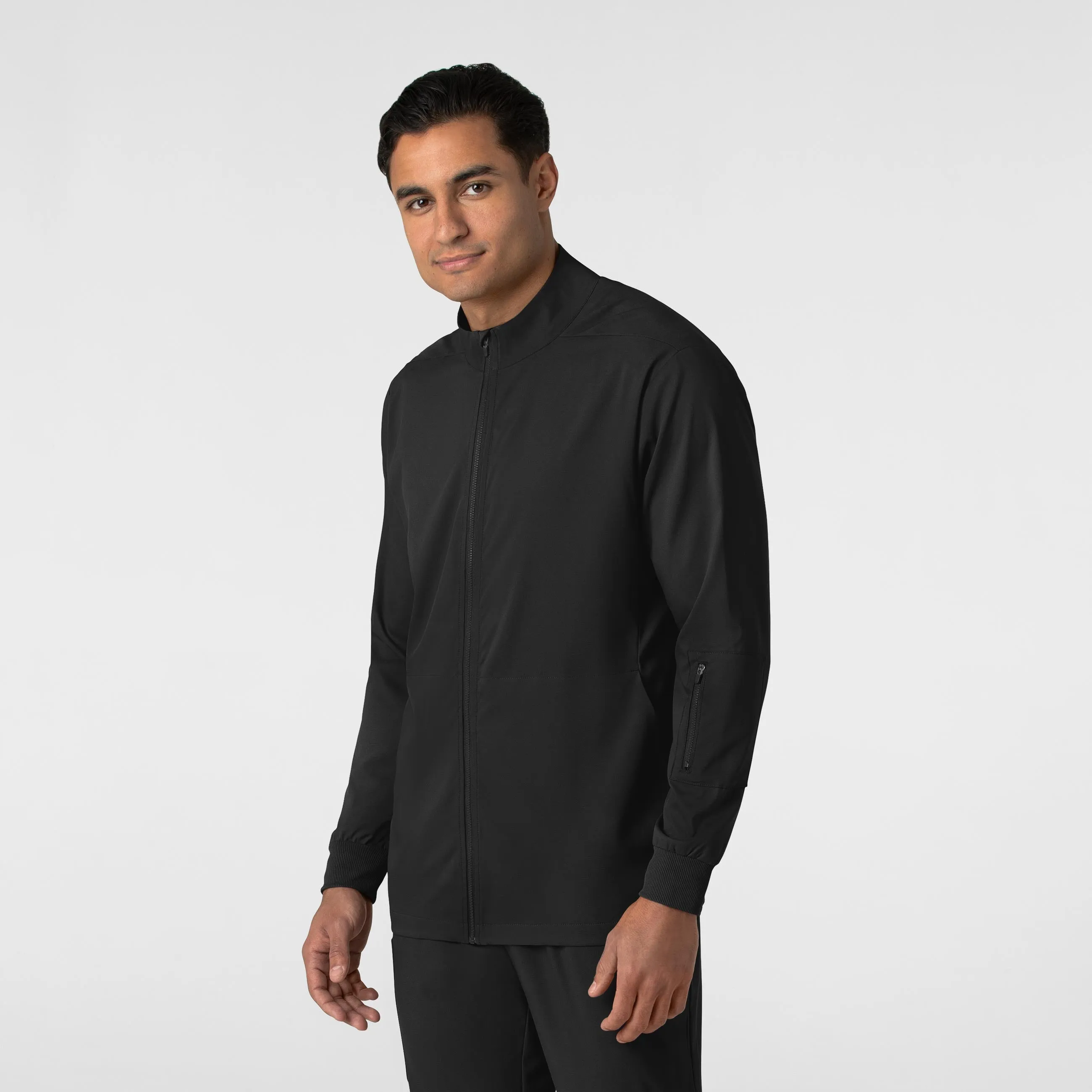 Boundless Men's Warm Up Scrub Jacket - Black