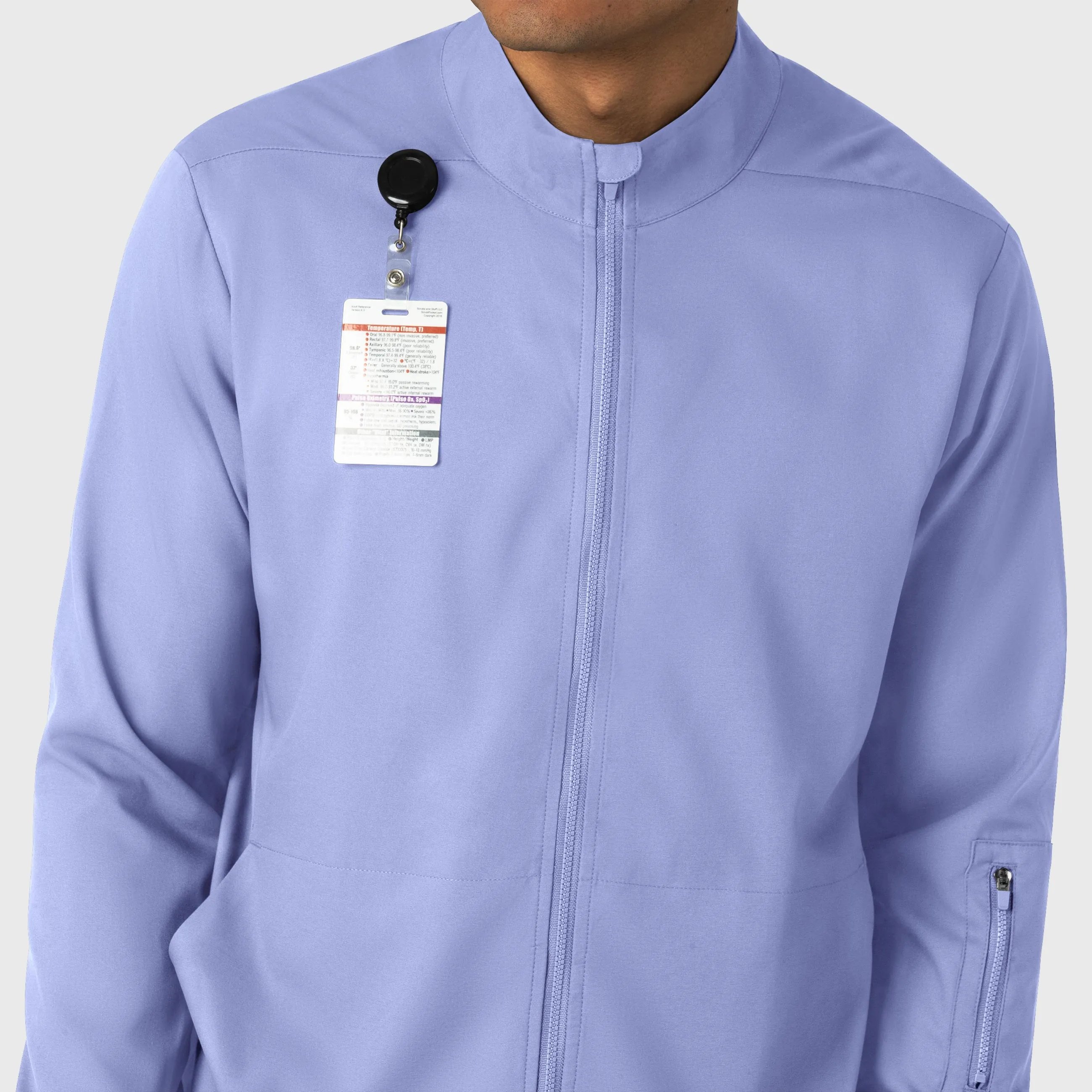 Boundless Men's Warm Up Scrub Jacket - Ceil Blue