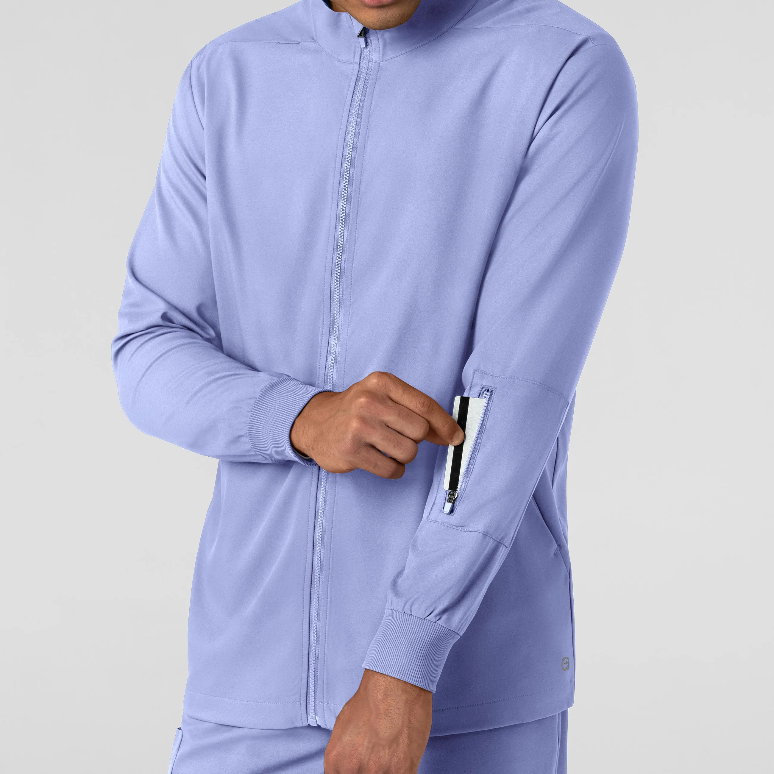 Boundless Men's Warm Up Scrub Jacket - Ceil Blue