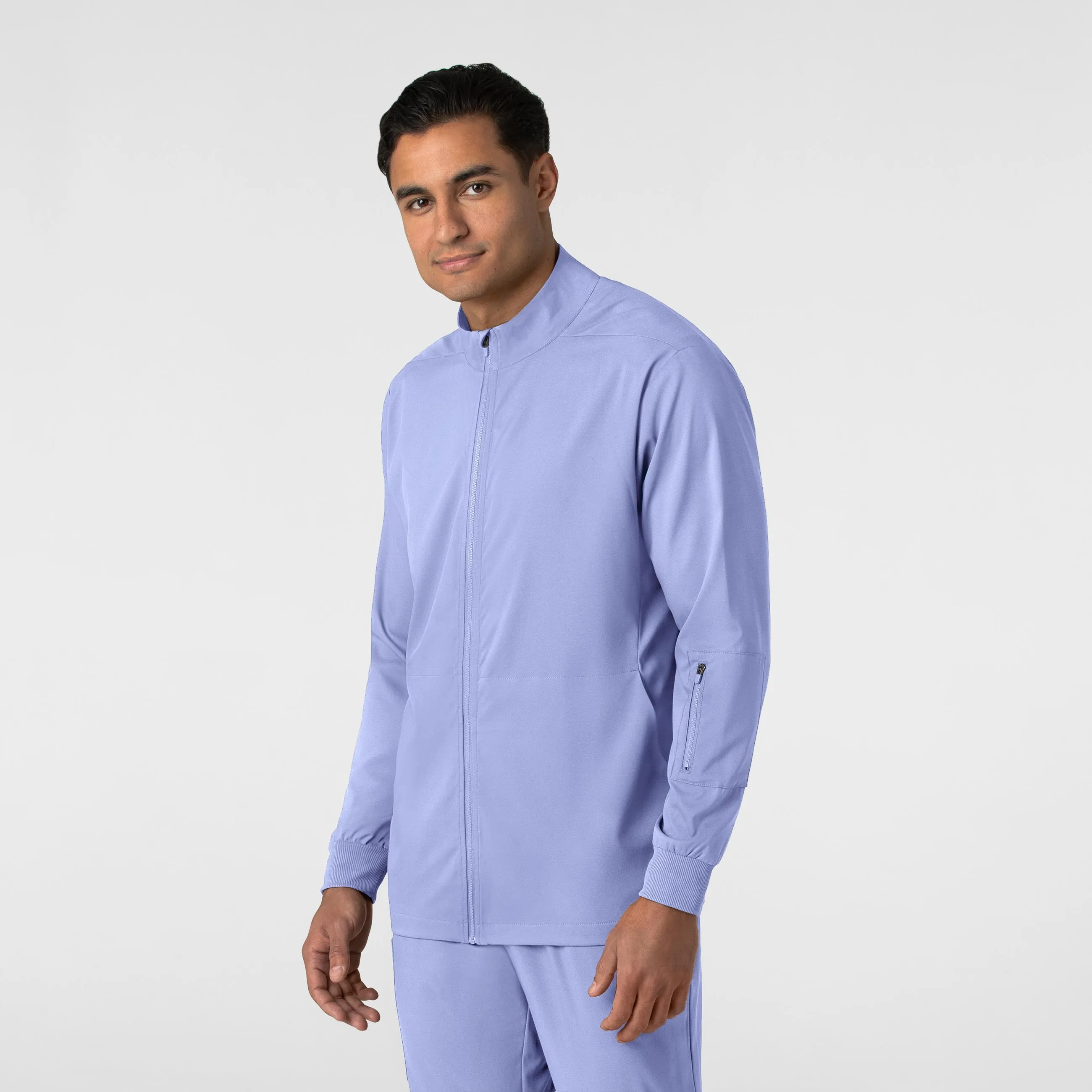 Boundless Men's Warm Up Scrub Jacket - Ceil Blue