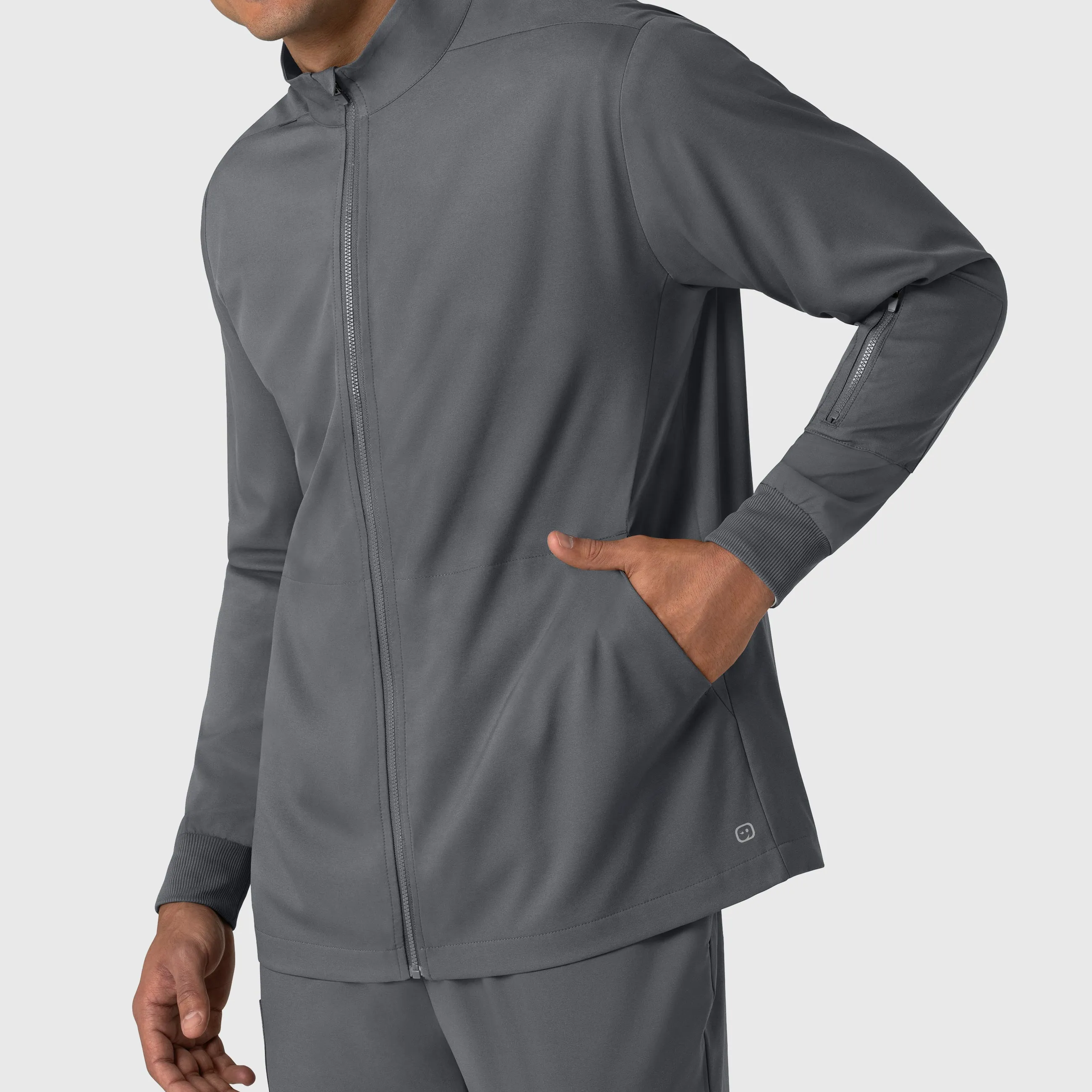 Boundless Men's Warm Up Scrub Jacket - Pewter