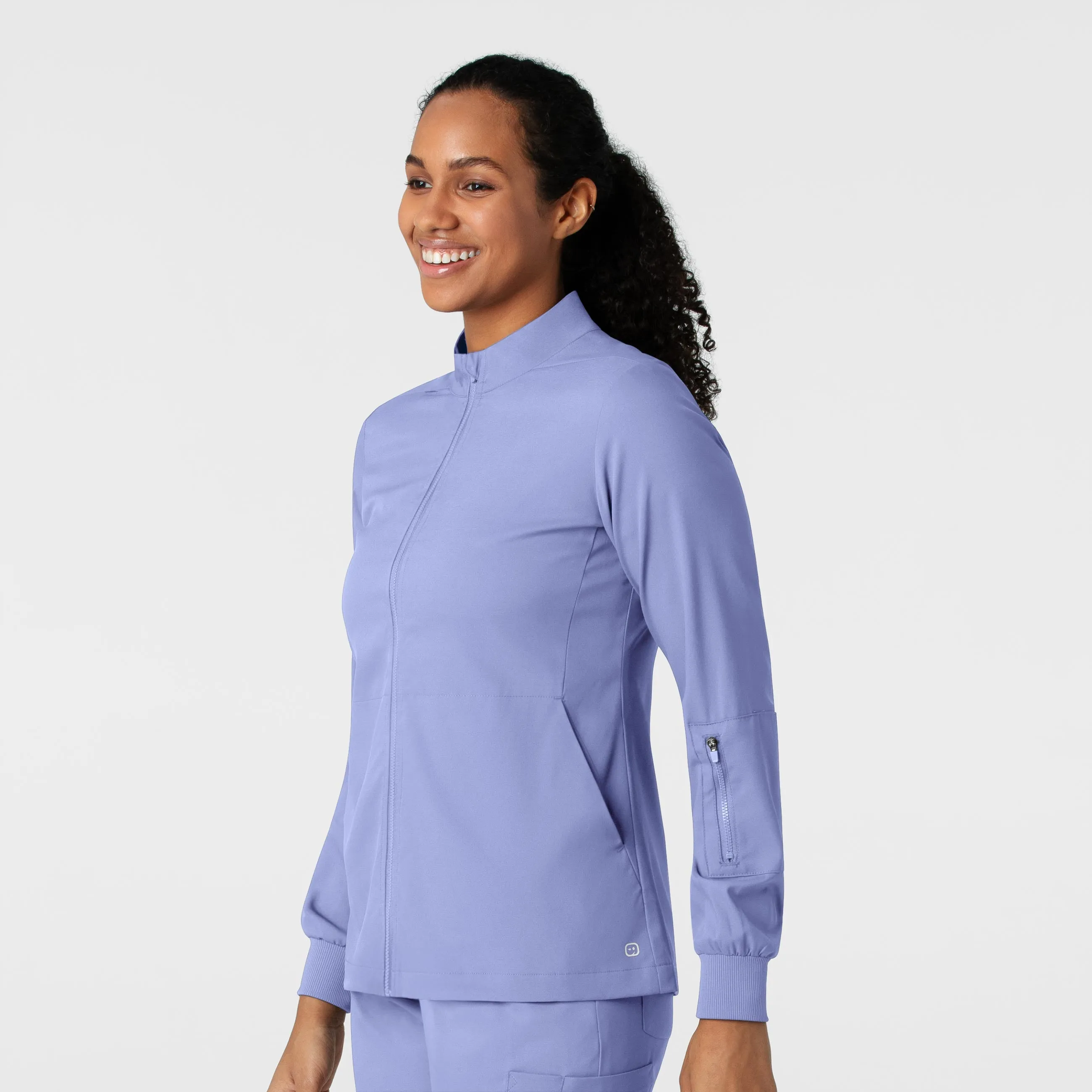 Boundless Women's Warm Up Scrub Jacket - Ceil Blue