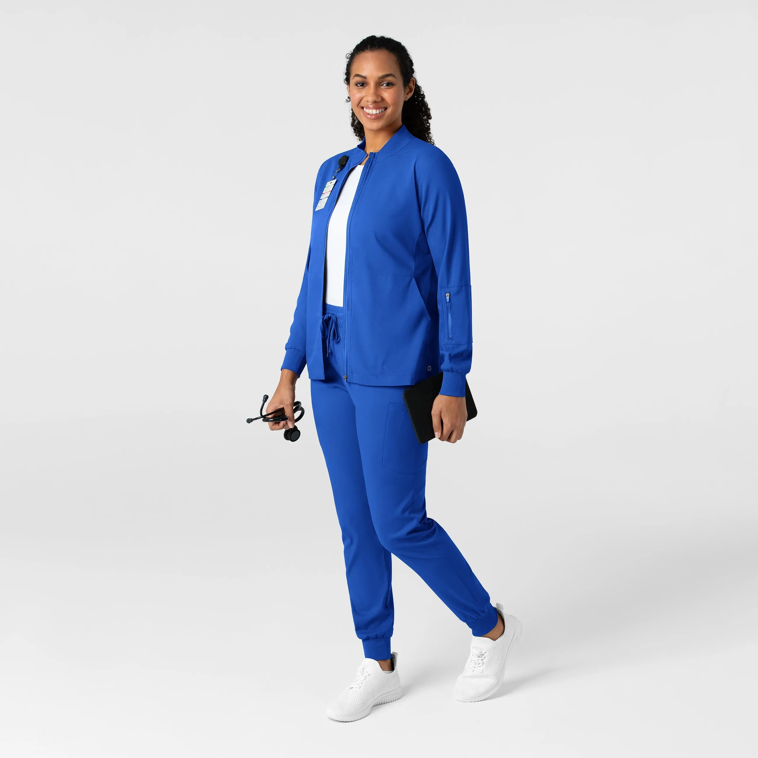 Boundless Women's Warm Up Scrub Jacket - Royal