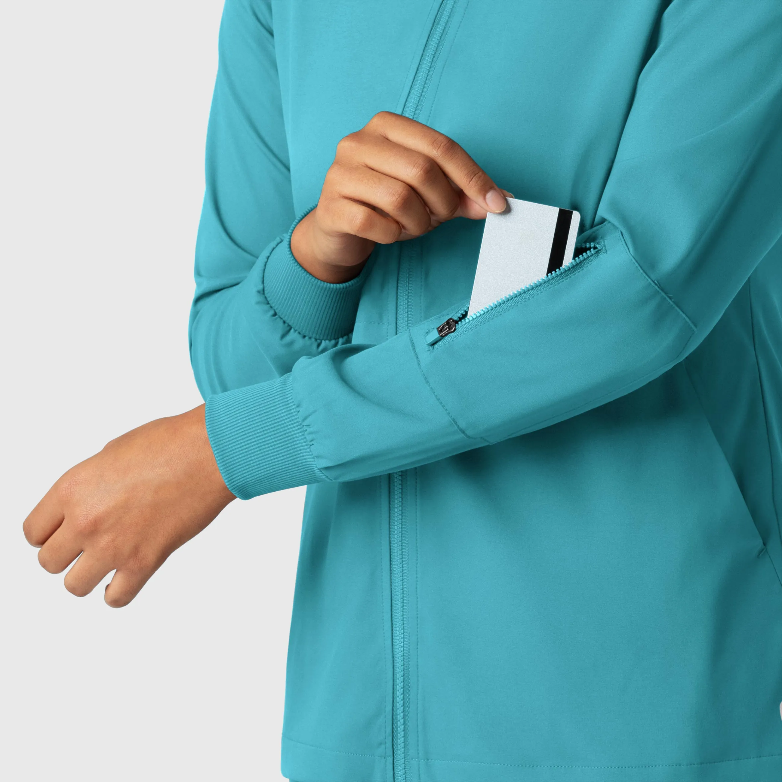 Boundless Women's Warm Up Scrub Jacket - Teal