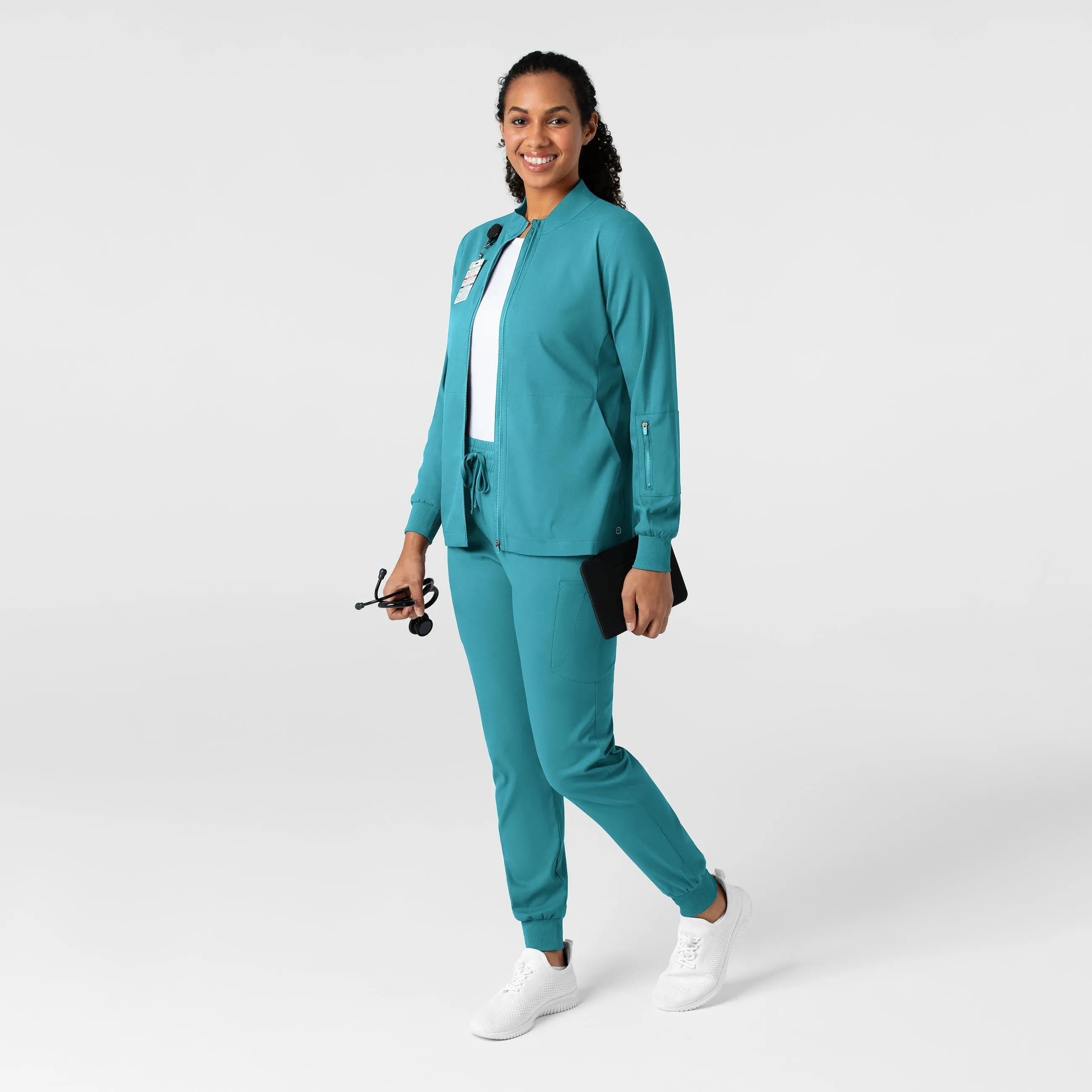 Boundless Women's Warm Up Scrub Jacket - Teal