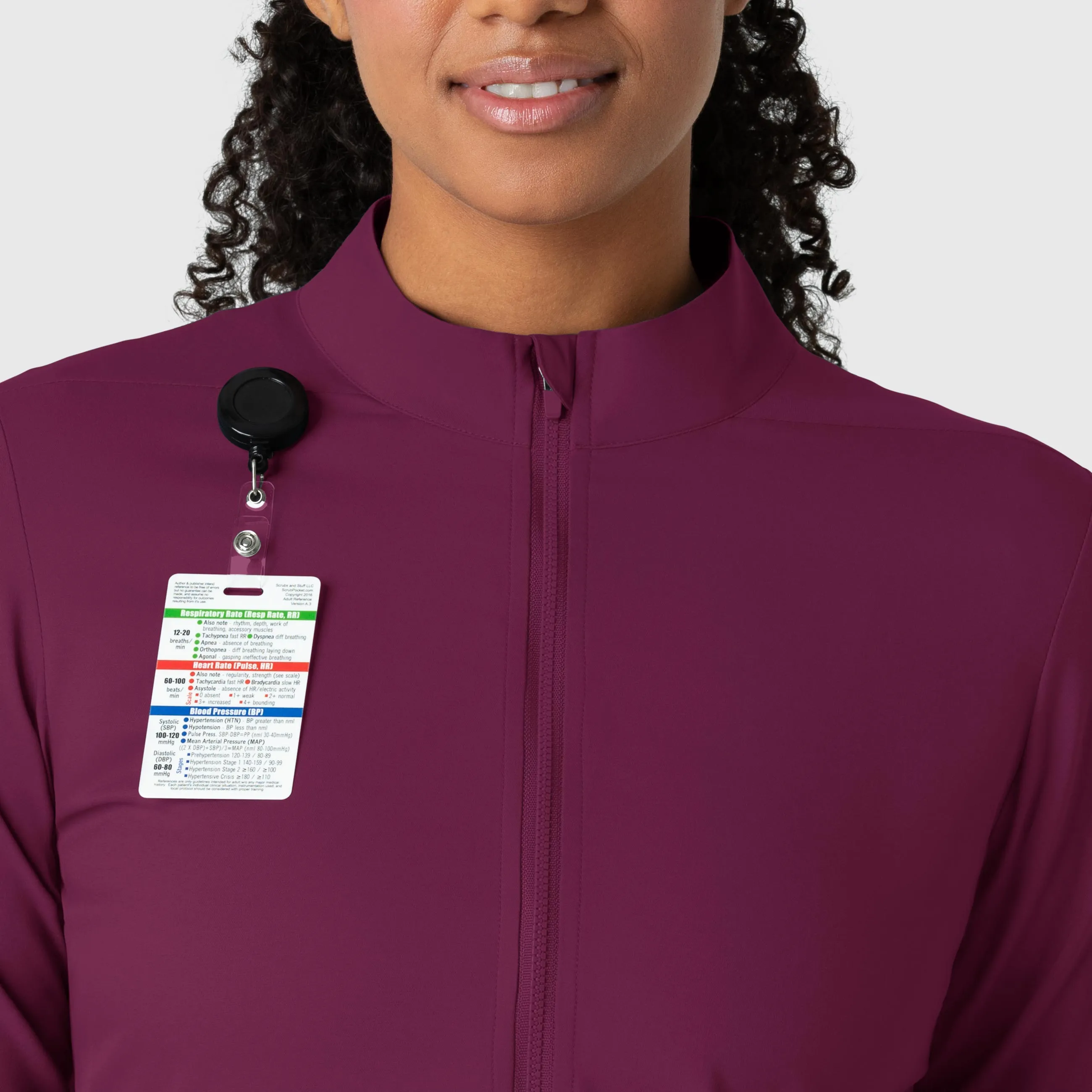 Boundless Women's Warm Up Scrub Jacket - Wine