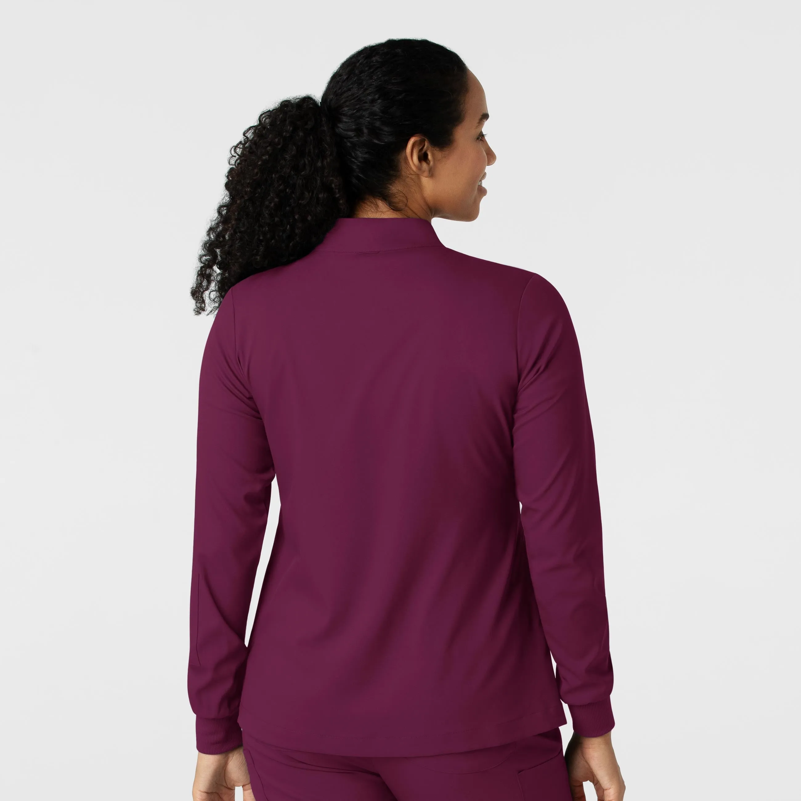 Boundless Women's Warm Up Scrub Jacket - Wine