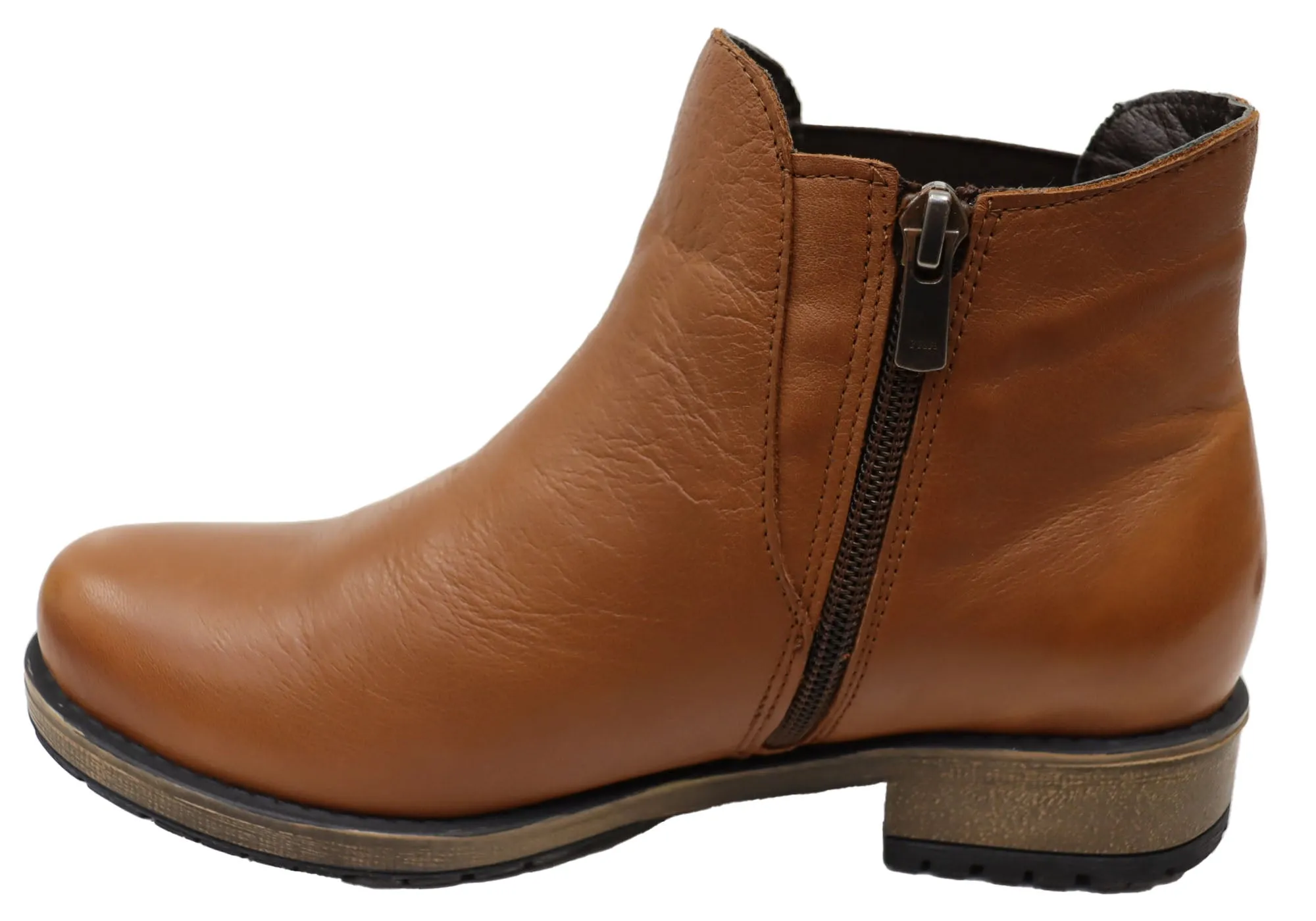 Cabello Comfort Hallie Womens European Comfortable Leather Ankle Boots