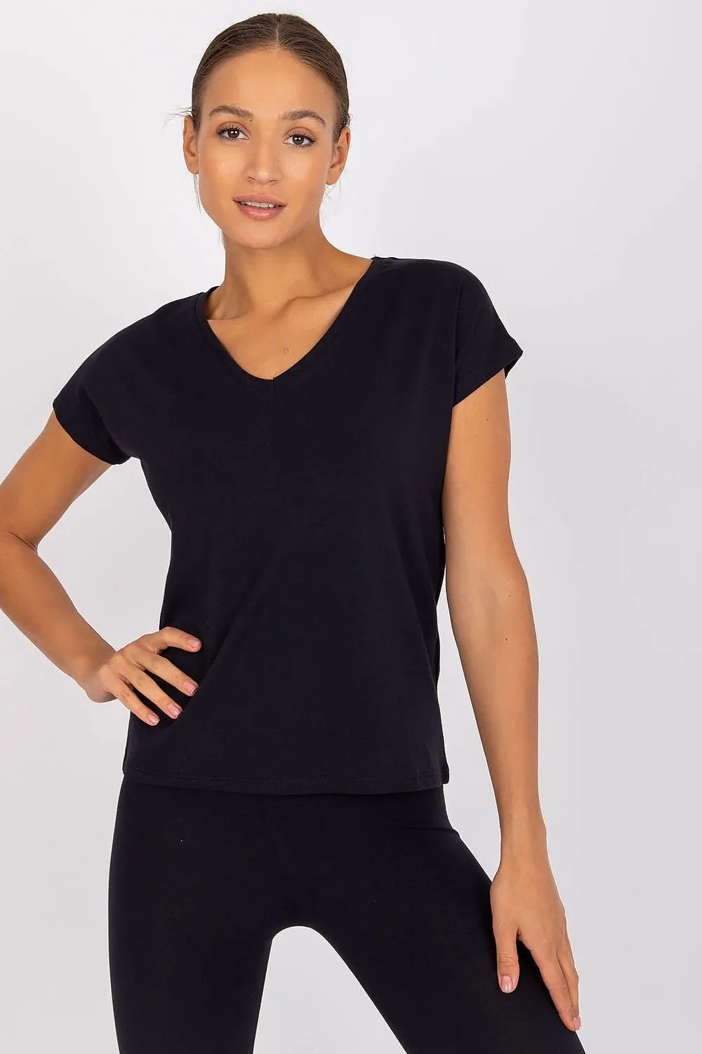 Charming Heart Neckline Cotton T-Shirt for Casual Elegance