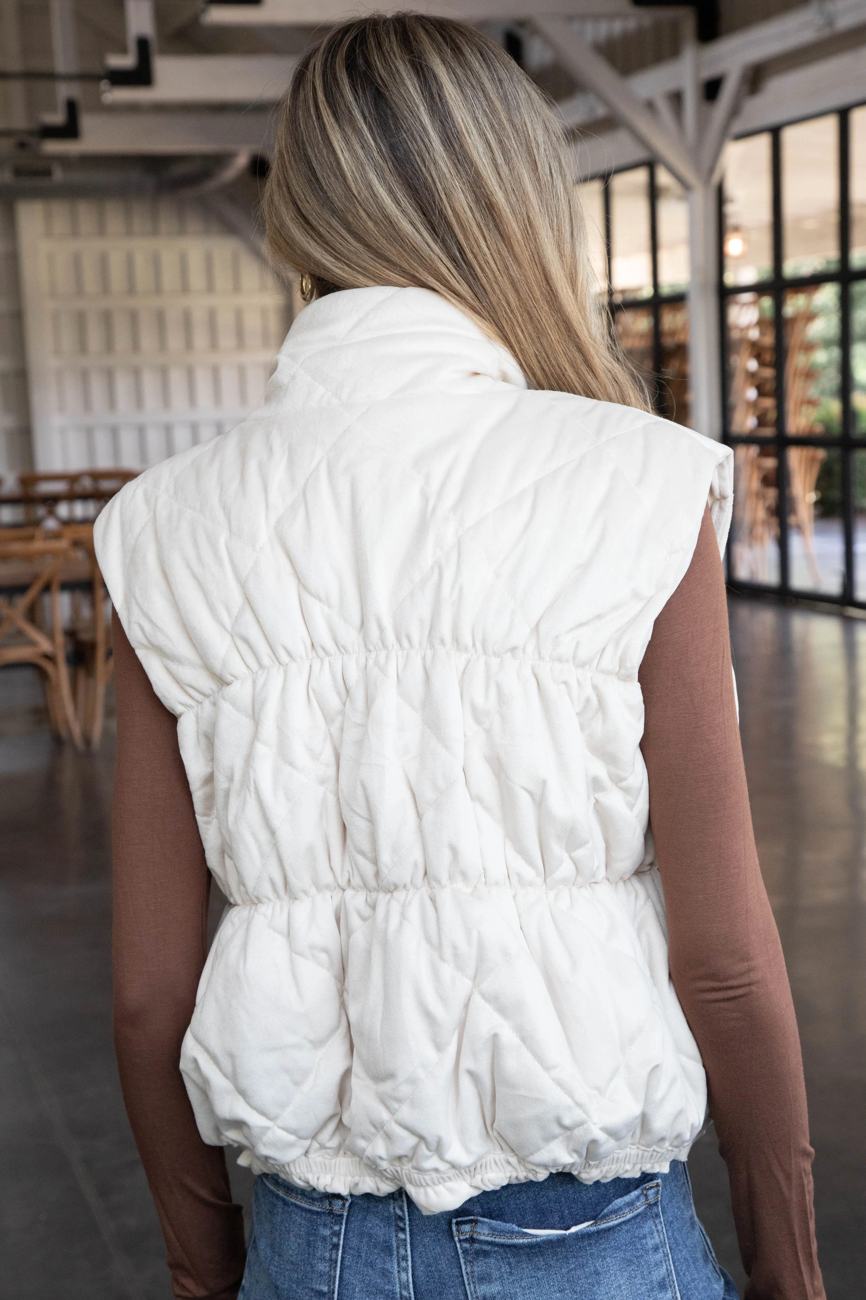 Cosmic Quilted Vest, Cream | Sadie & Sage