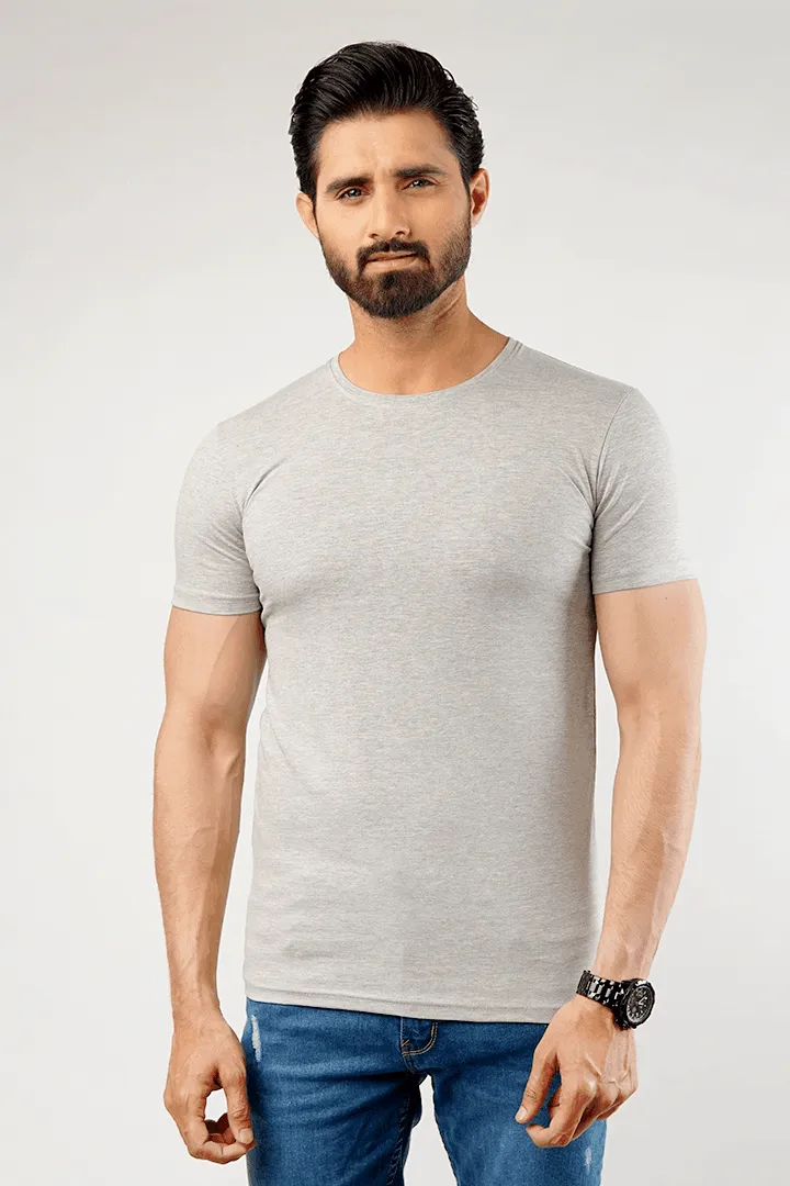 Crew Neck Undershirt - Heather Grey