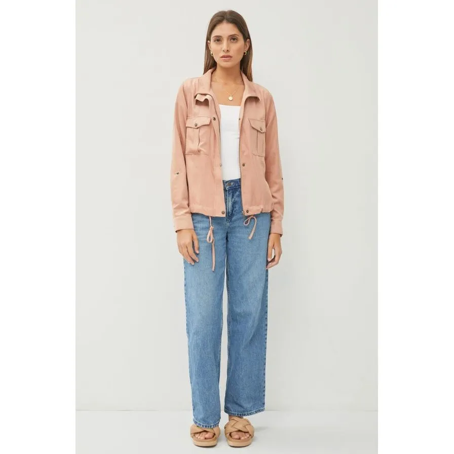 Cropped Utility Zipper Safari Jacket