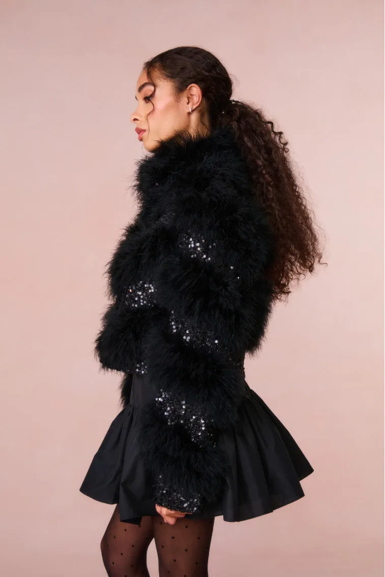 Curran Sequin Feathered Jacket