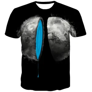 Earth T shirts Men Space Tshirts Novelty Universe T shirts Funny Black Tshirts Cool