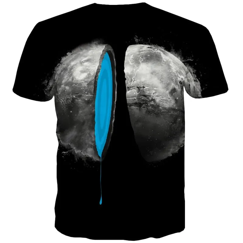 Earth T shirts Men Space Tshirts Novelty Universe T shirts Funny Black Tshirts Cool