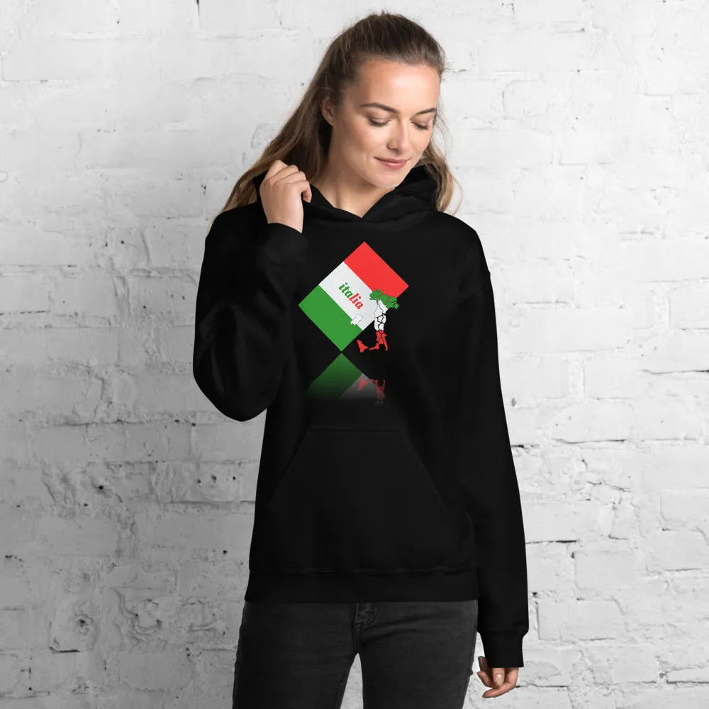 Elegant Italia - Italy Flag And Map Unisex Soft Feel Heavy Blend Hoodie