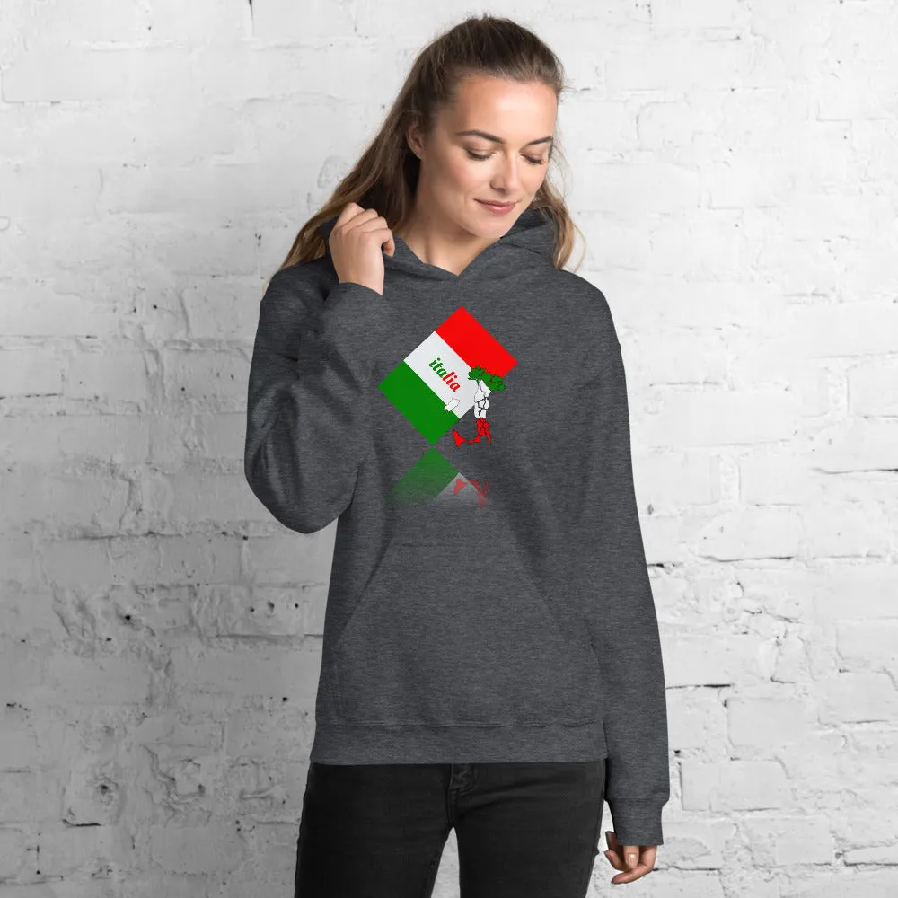 Elegant Italia - Italy Flag And Map Unisex Soft Feel Heavy Blend Hoodie