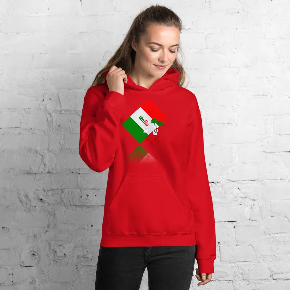 Elegant Italia - Italy Flag And Map Unisex Soft Feel Heavy Blend Hoodie