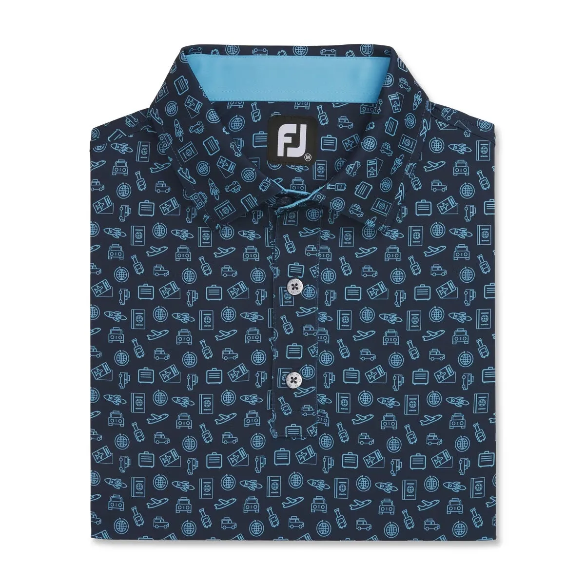 FootJoy Lisle Travel Print Self Collar Self Collar Golf Polo