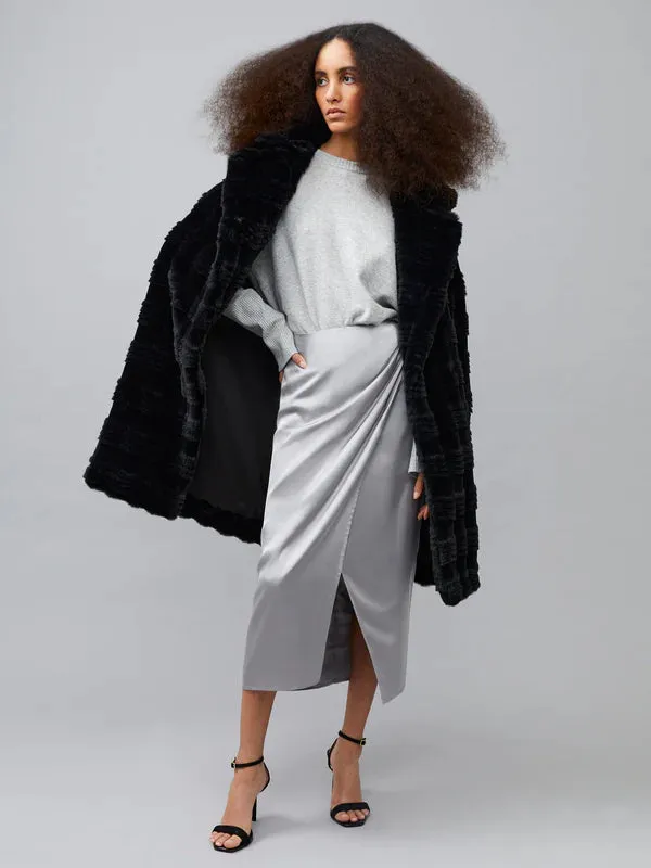 French Connection Daryn Faux Fur Coat-Blackout-70VAI