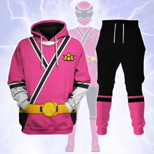 GearHomie Pink Power Rangers Samurai Hoodies Sweatshirt T-shirt Hawaiian Tracksuit