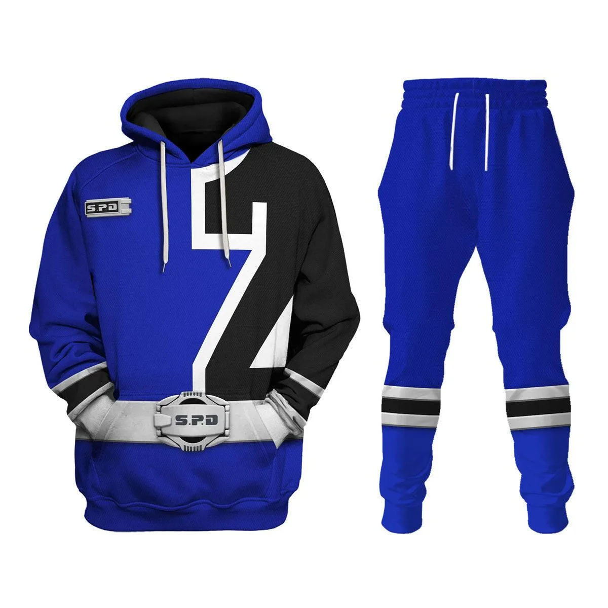 Gearhomie S.P.D Blue Ranger Hoodies Sweatshirt T-shirt Sweatpants Hawaiian Tracksuit