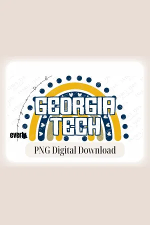 Georgia Tech Rainbow Design PNG Download