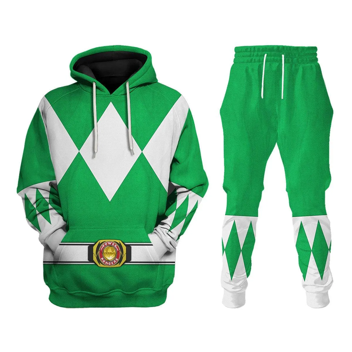 Green Ranger Mighty Morphin Hoodies Sweatshirt T-shirt Hawaiian Tracksuit