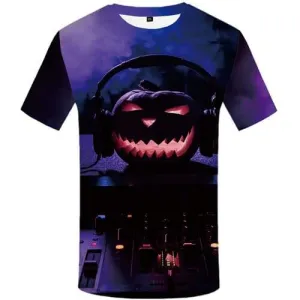 Halloween T shirts Men Pumpkin T shirts Funny Music Tshirt Printed Harajuku Tshirt Anime Party T-shirts 3d Short Sleeve Hip hop