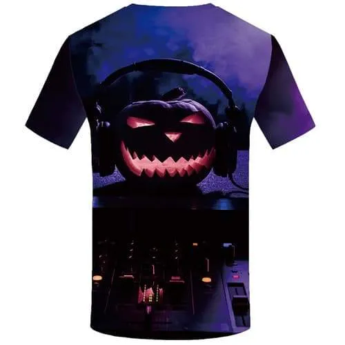 Halloween T shirts Men Pumpkin T shirts Funny Music Tshirt Printed Harajuku Tshirt Anime Party T-shirts 3d Short Sleeve Hip hop