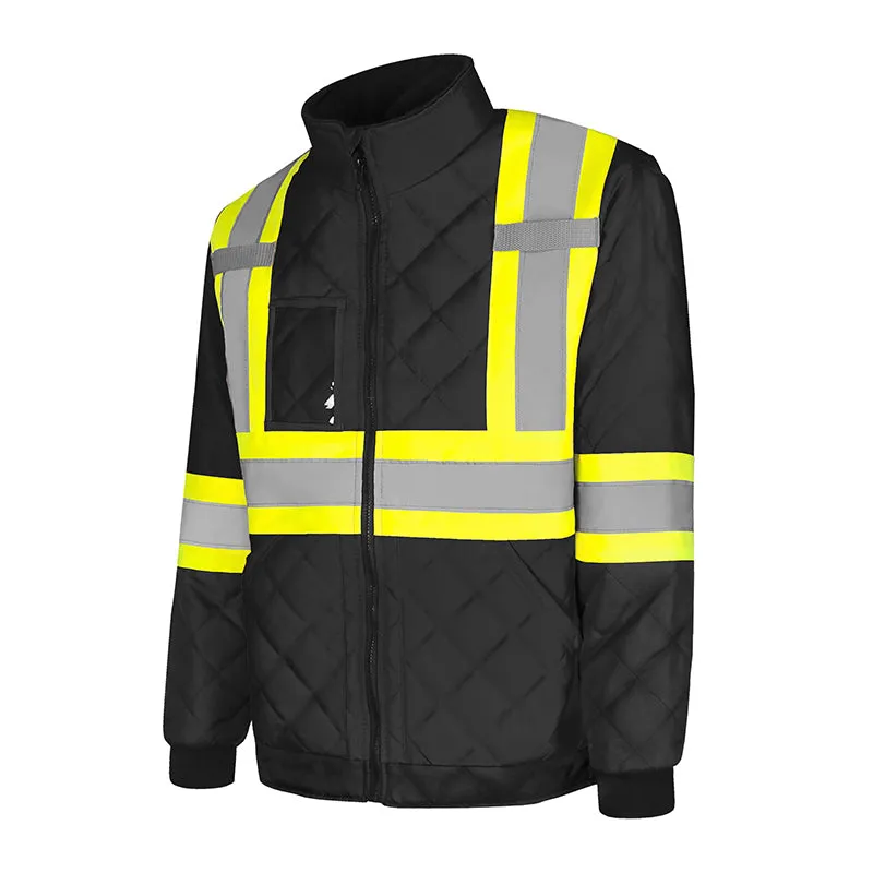 Hi-Vis Quilted Freezer Jacket by Ground Force - Style TJ1