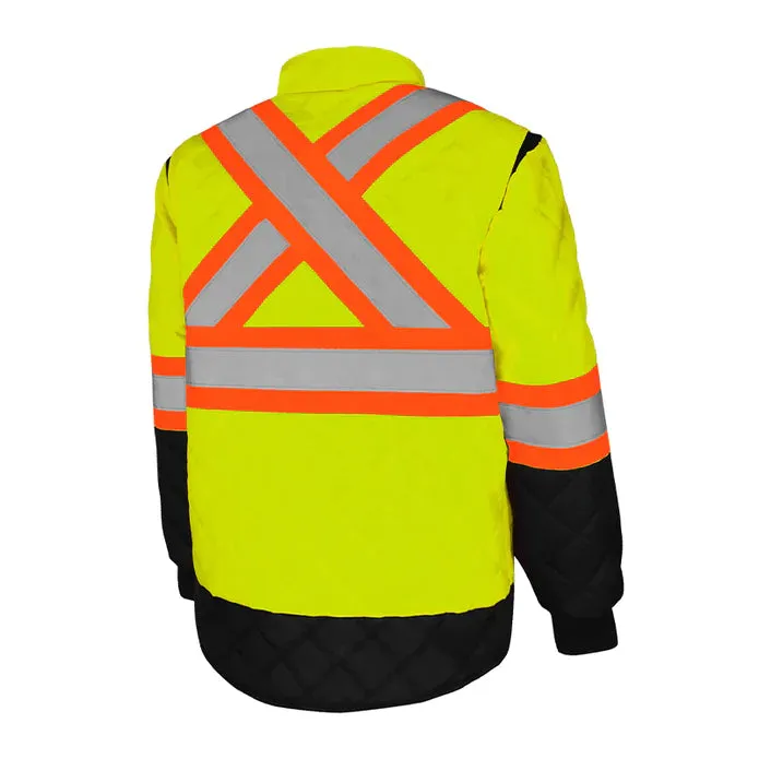 Hi-Vis Quilted Freezer Jacket by Ground Force - Style TJ1