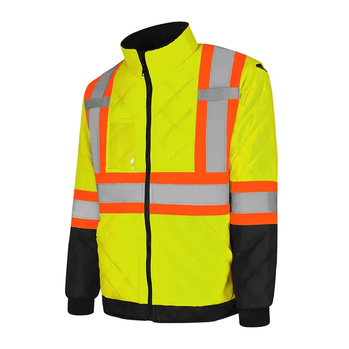 Hi-Vis Quilted Freezer Jacket by Ground Force - Style TJ1