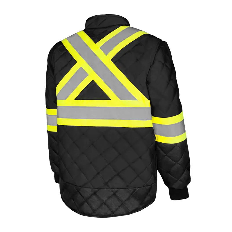 Hi-Vis Quilted Freezer Jacket by Ground Force - Style TJ1