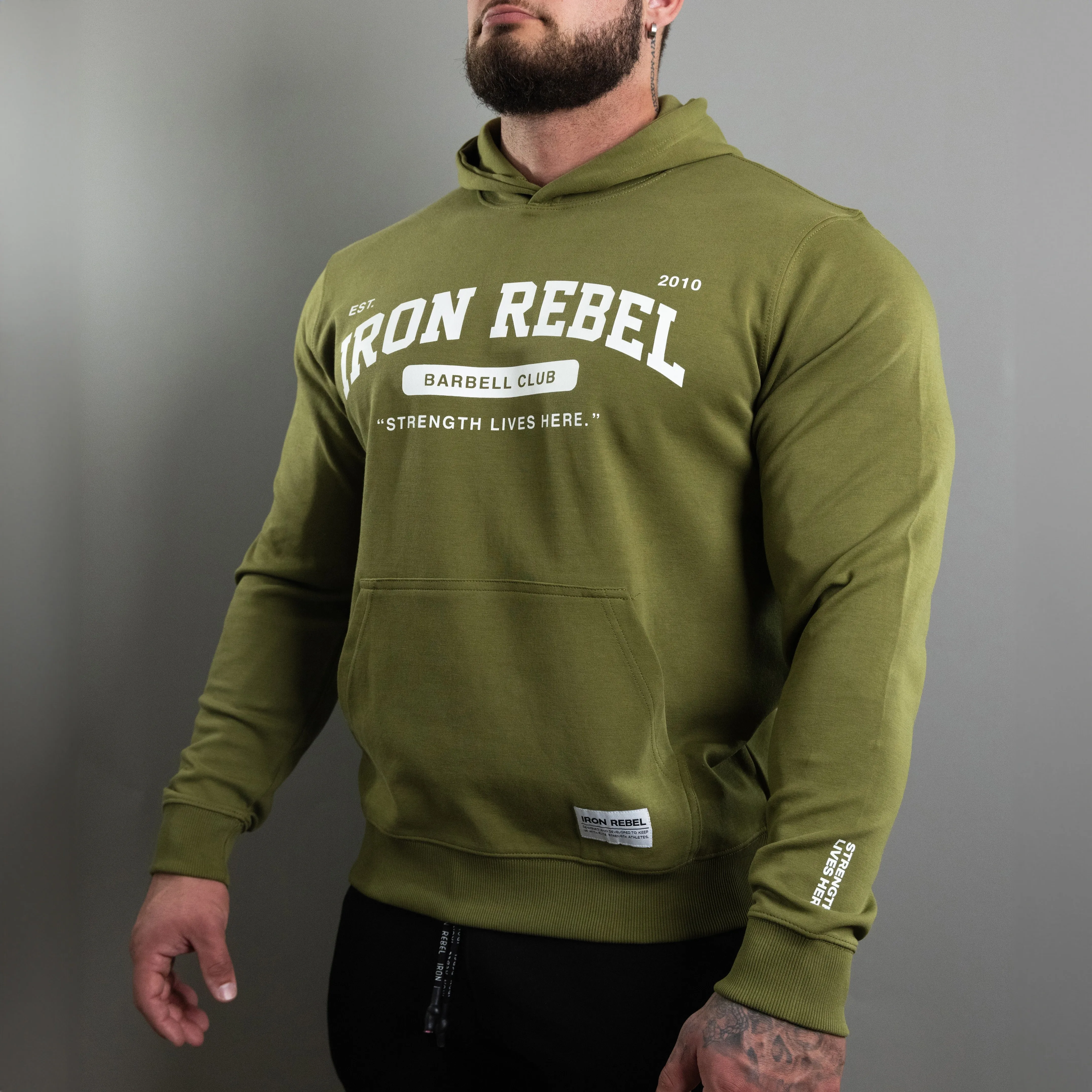 IR Barbell Club Hoodie (Olive)